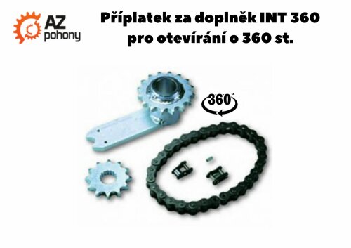 Příplatek za dva doplňky INT 360 pro otevírání brány o 360 st.